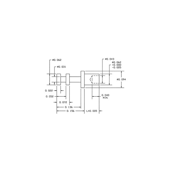 Concord Electronics MIL NON-INS DBLTURRET TERM, 0.240" L, 0.0635", 15-266-2-088-500 15-266-2-088